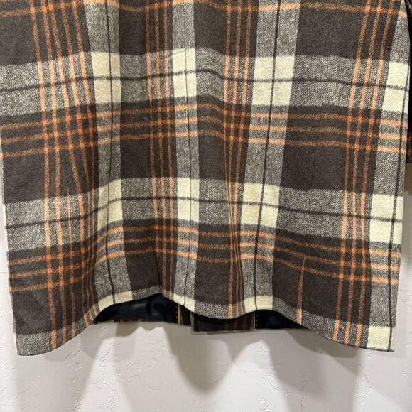 The Signature Collection Car Coat Taupe Plaid - Picture 7 of 12